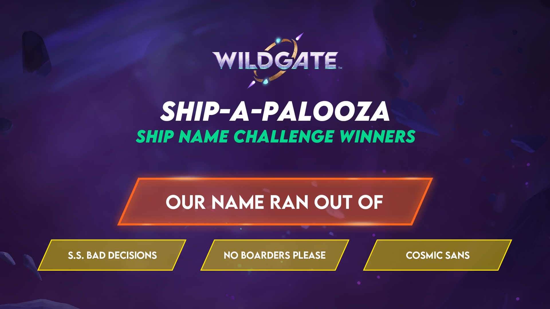 Wildgate Ship Name Winners