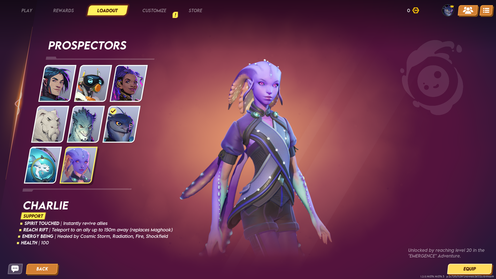 Wildgate_Charlie Menu Screen